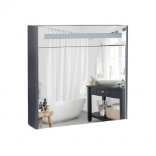 Дзеркальна шафа підвісна Qtap 800х730х145 Robin Graphite з LED-підсвіткою QT1377ZP8002G