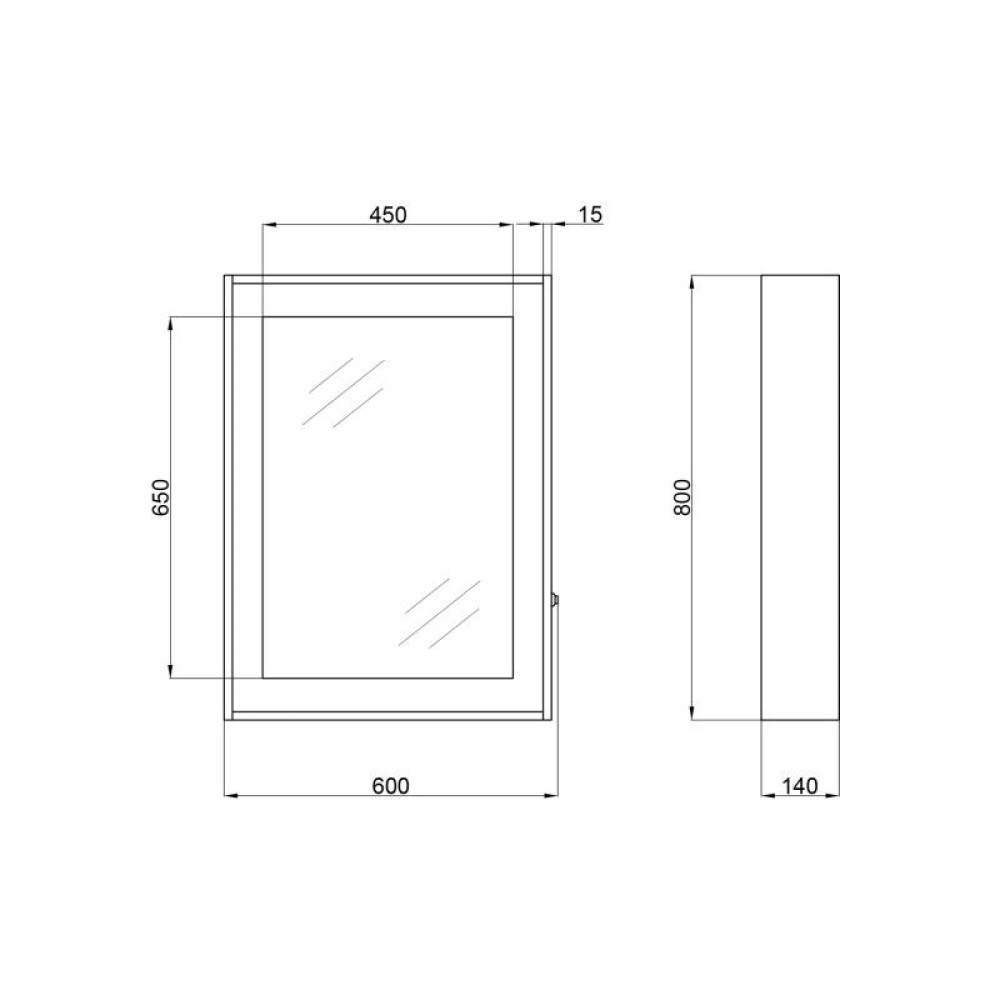 Дзеркальна шафа підвісний Qtap Pisces 600х800х140 Whitish oak з LED-підсвіткою QT2577ZP6003WO