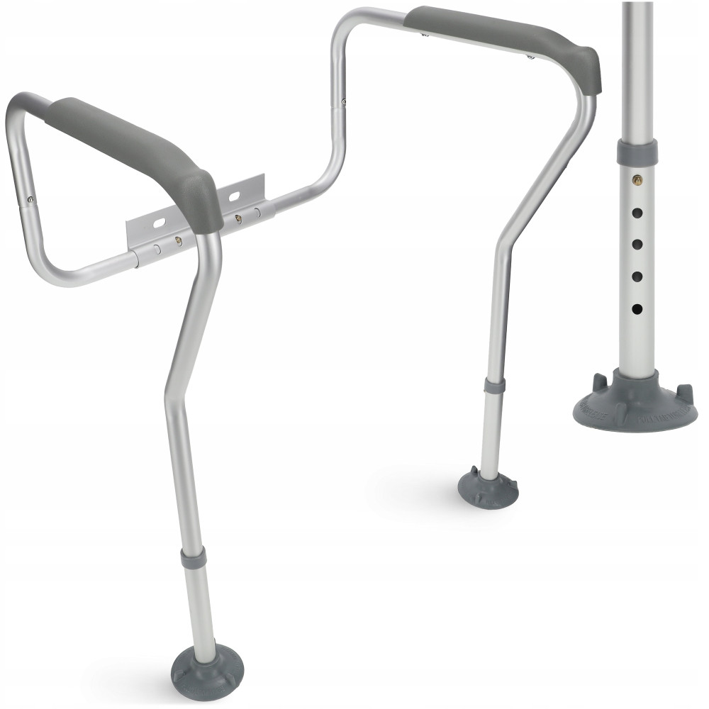 Поручень для унитаза 4FIZJO ручка безопасности, регулируемая White/Grey (P-5905973403443)