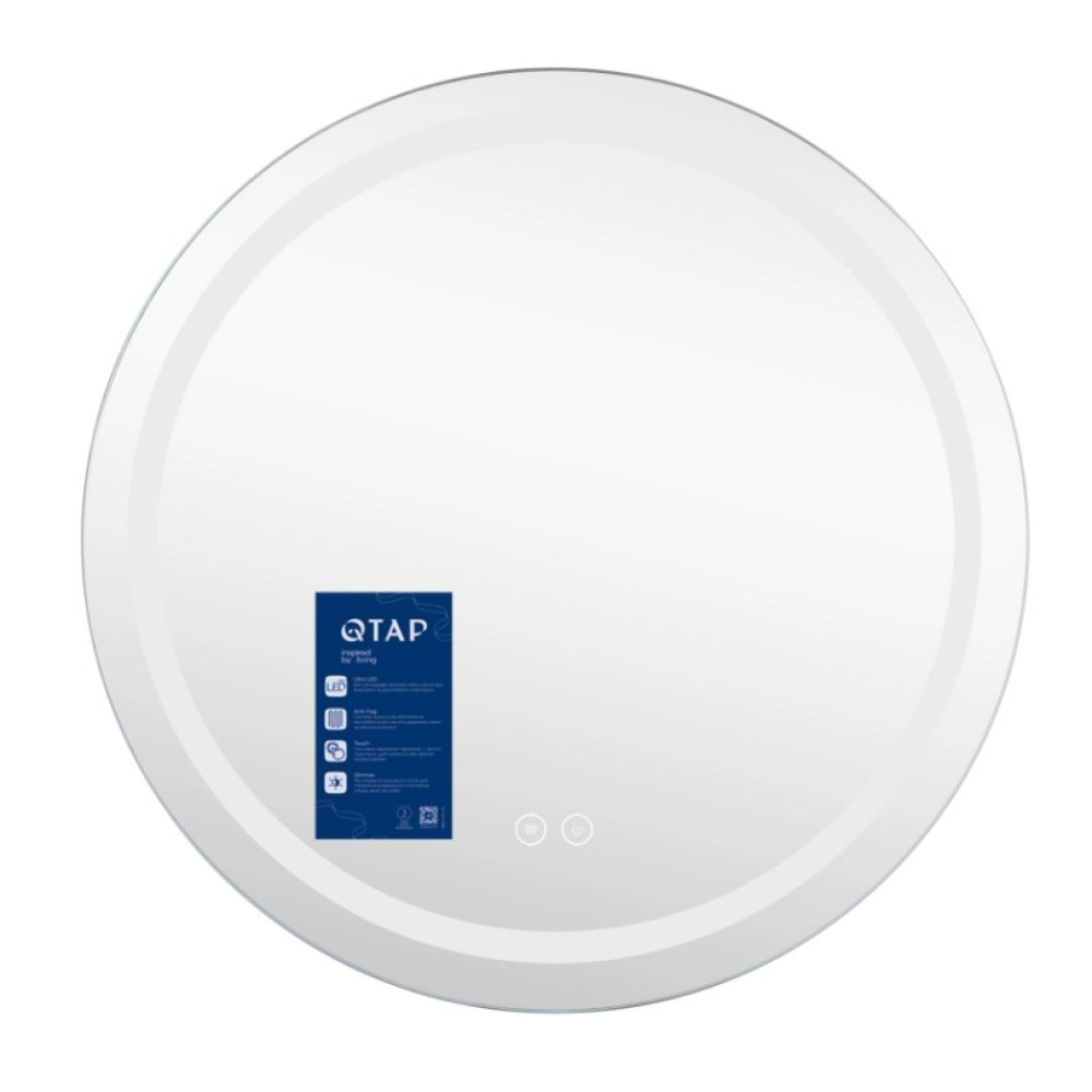 Зеркало Qtap Mideya с антизапотеванием (DC-F803) 600х600 QT2078F803W