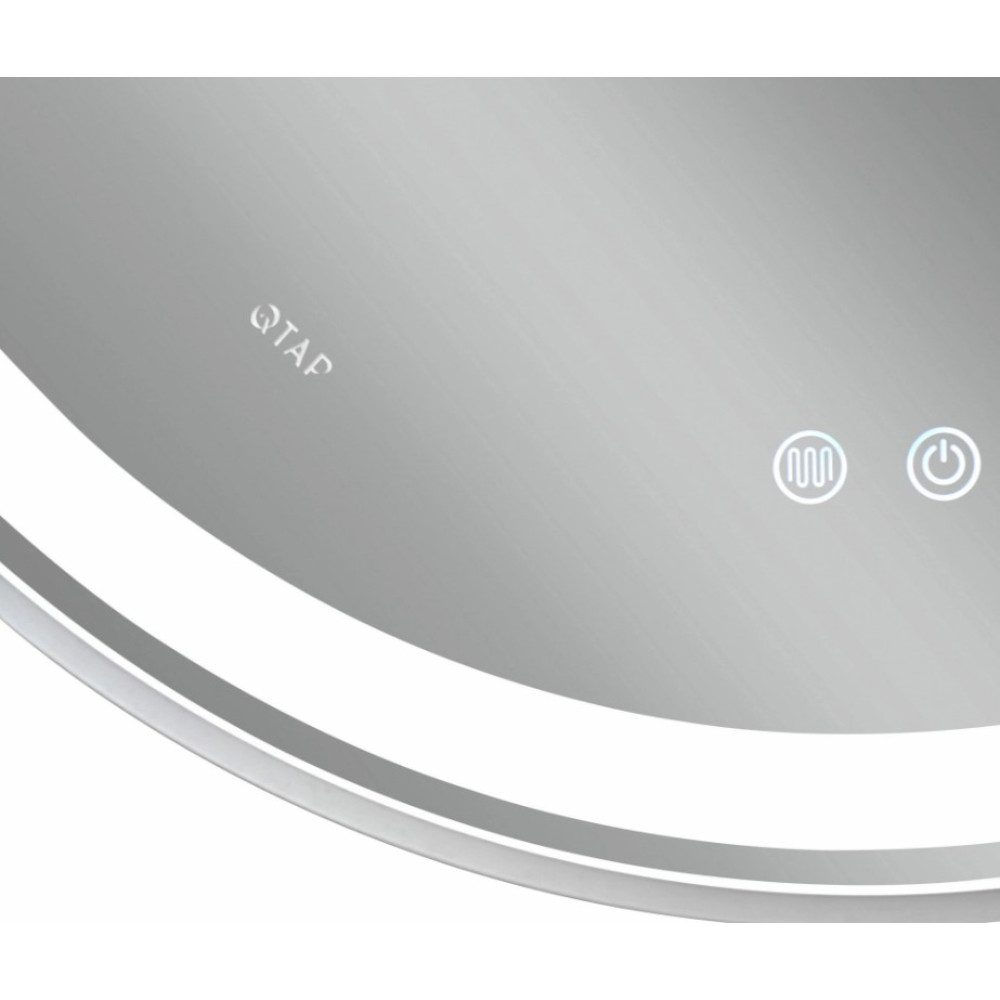 Дзеркало Qtap Gemini кругле з LED-підсвічуванням Touch QT2578R8071W