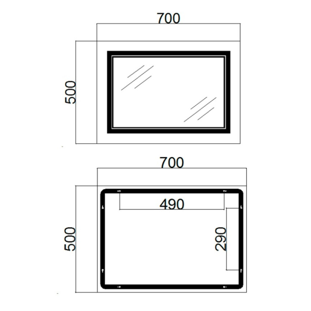 Дзеркало Qtap Gemini з LED-підсвічуванням Touch QT2578R5070
