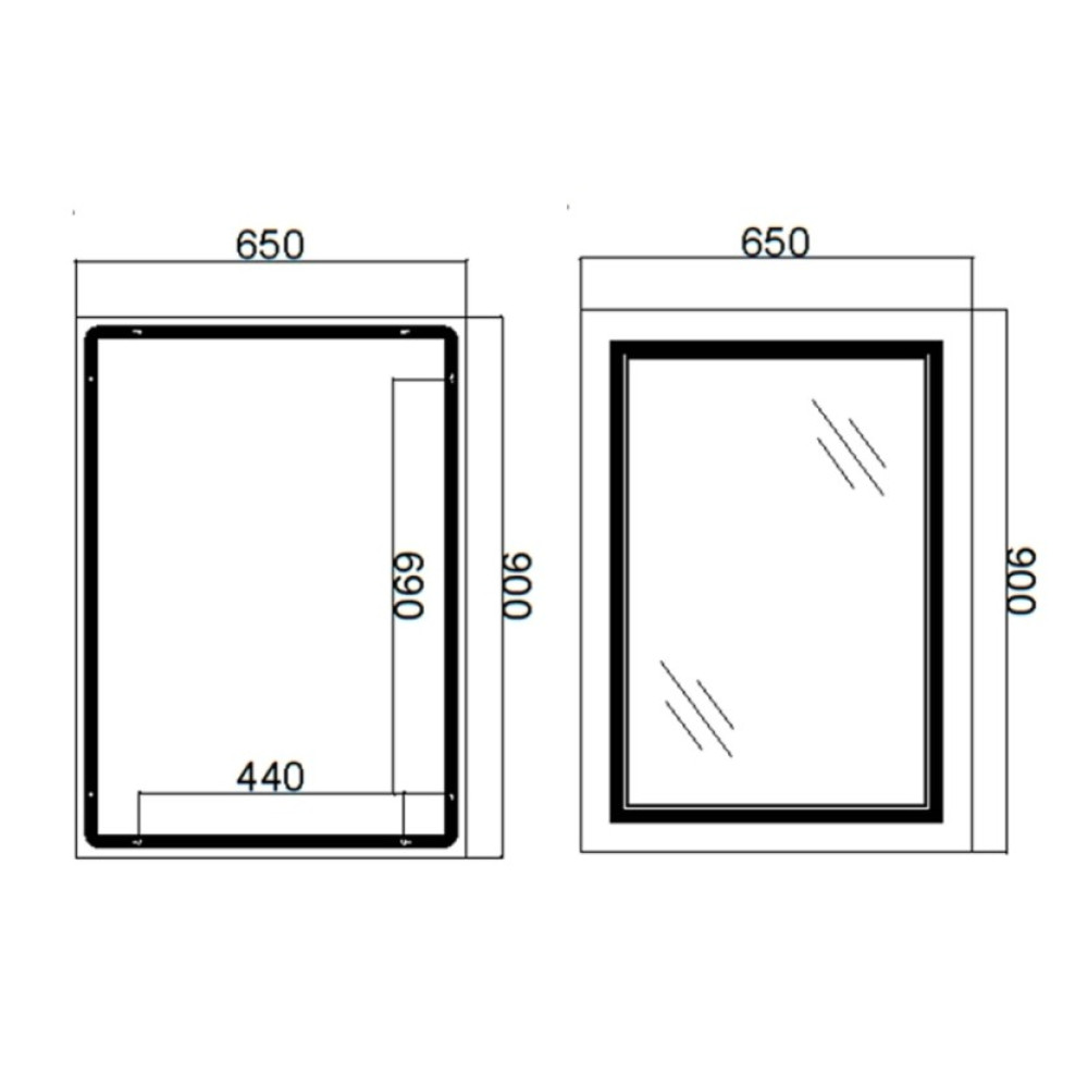 Дзеркало Qtap Cardinal з LED-підсвічуванням Touch QT0478C6590