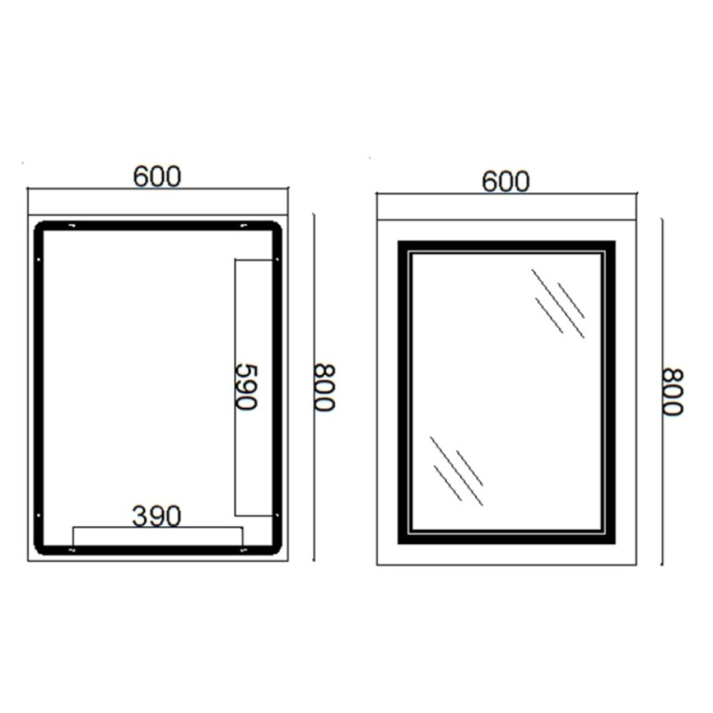 Дзеркало Qtap Cardinal з LED-підсвічуванням Touch QT0478C6080