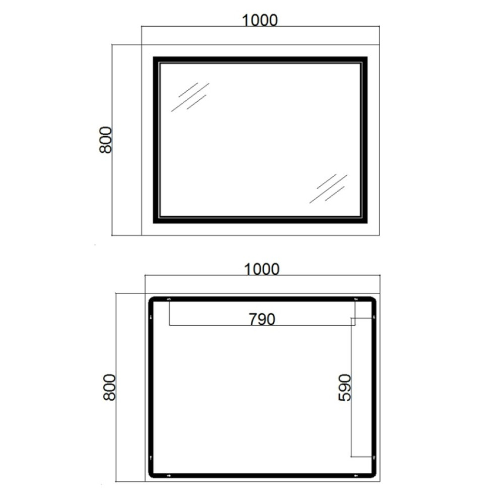 Дзеркало Qtap Cardinal з LED-підсвічуванням Touch QT0478C10080