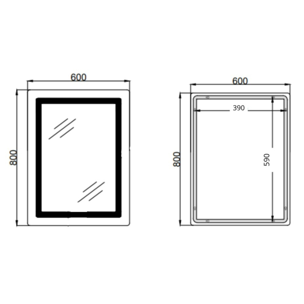 Дзеркало Qtap Cardinal (CA2) прямокутне з LED-підсвічуванням Touch QT0478C608048453