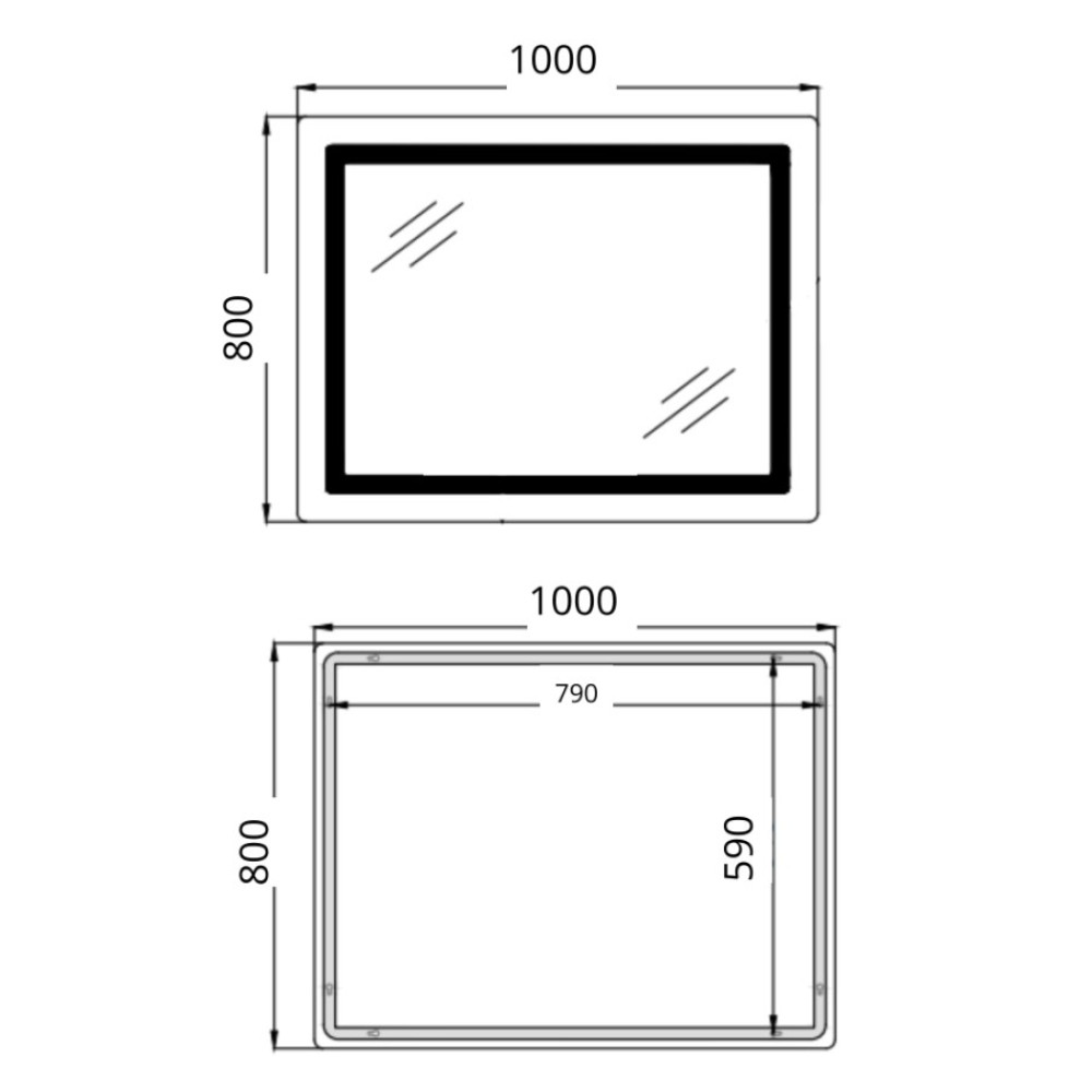 Дзеркало Qtap Cardinal (CA2) прямокутне з LED-підсвічуванням Touch QT0478C1008048455