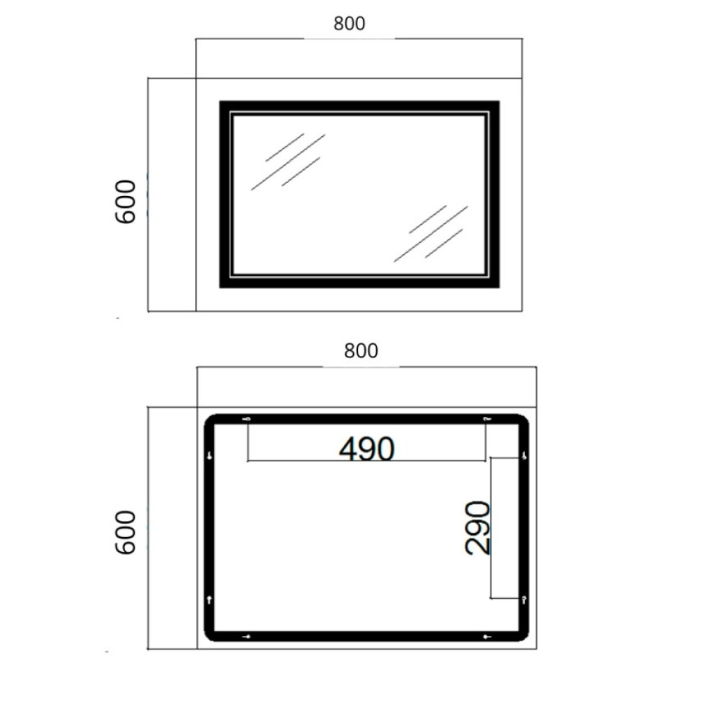 Дзеркало Qtap Cardinal (CA1) прямокутне з LED-підсвічуванням Touch QT0478C8060
