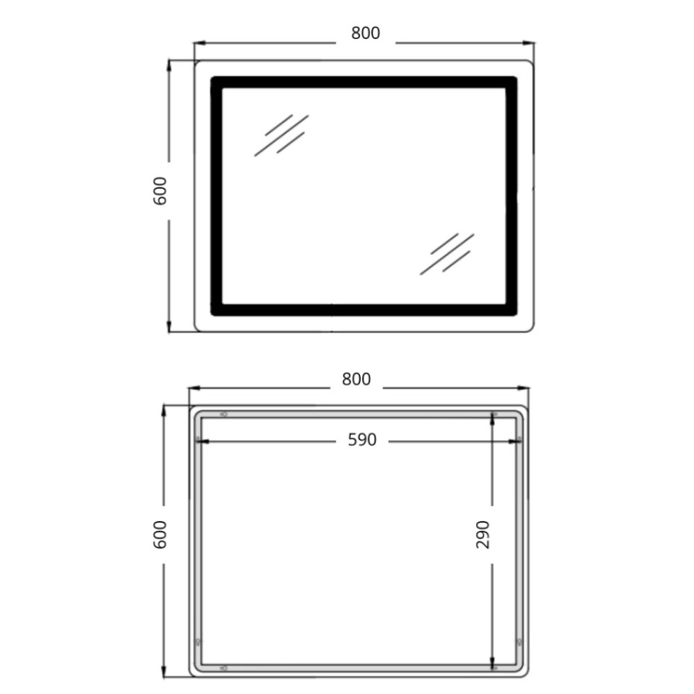 Дзеркало Qtap Cardinal (CA2) прямокутне з LED-підсвічуванням Touch QT0478C806048457