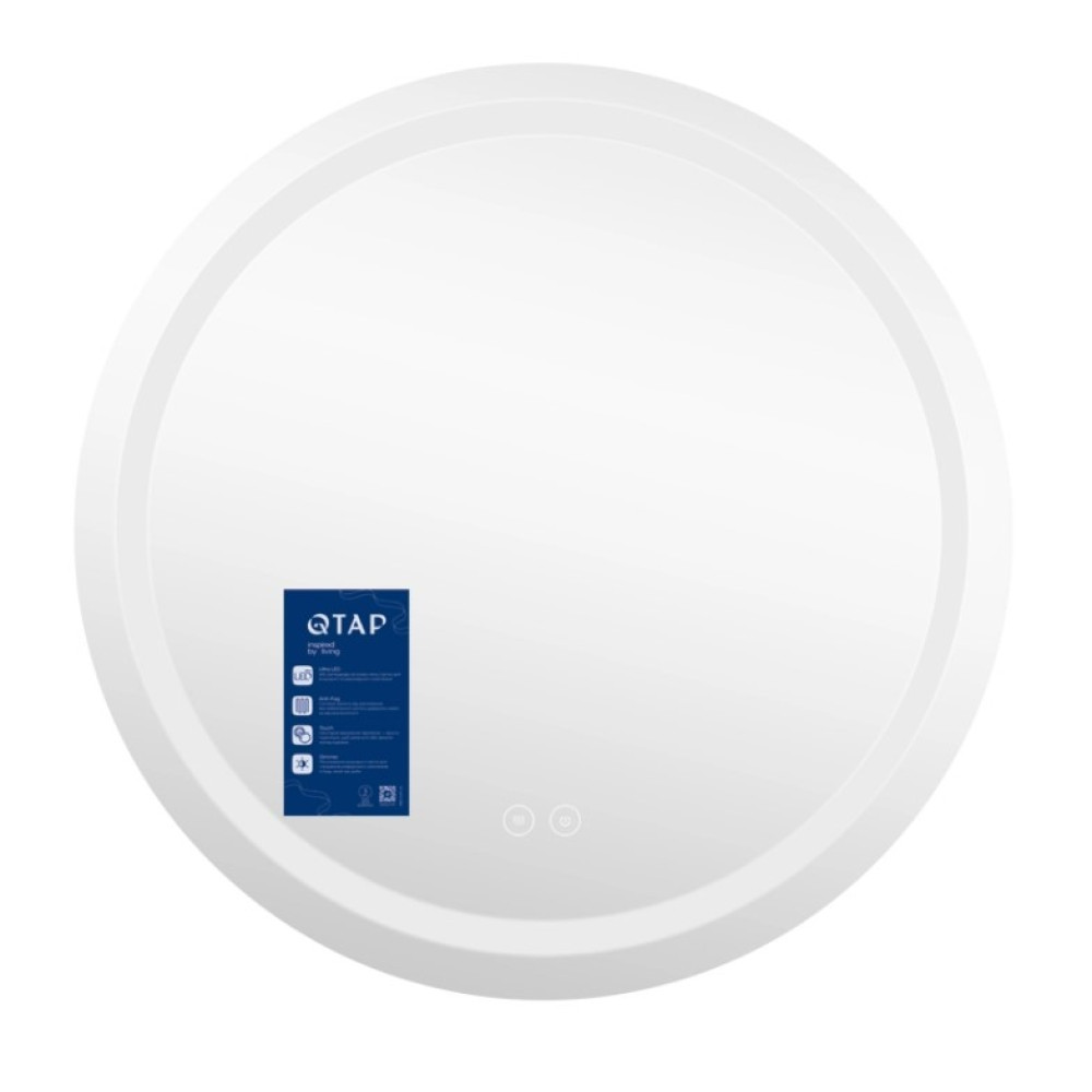 Дзеркало Qtap Mideya (MI6) кругле з LED-підсвічуванням Touch QT2078NCR7070W
