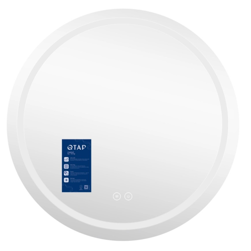 Зеркало Qtap Mideya (MI6) круглое с LED-подсветкой Touch QT2078NCR9090W