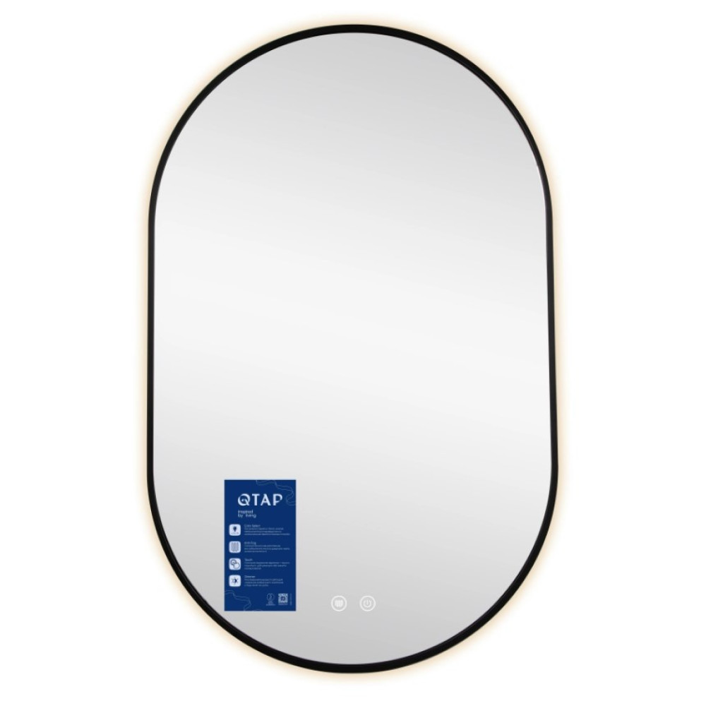 Дзеркало Qtap Scorpio (SC1) 500x800 мм, овальне, з LED-підсвіткою Touch QTSC500800