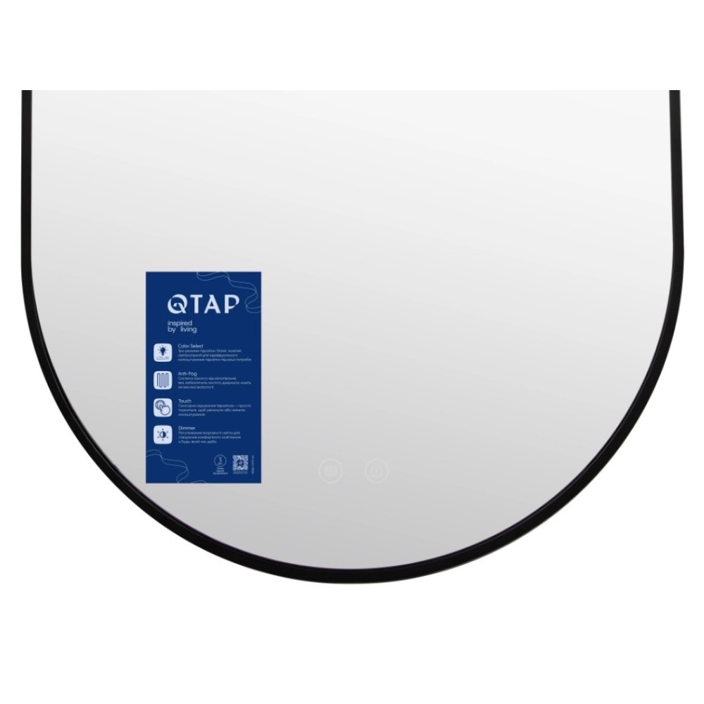 Дзеркало QtapScorpio (SC1) 500x900 мм, овальне, з LED-підсвіткою Touch QTSC500900