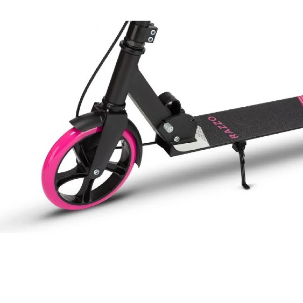 Самокат із ручним тормозом Razzo CITY 200 мм. алюмінієвий HUL1-200 Black/Pink (HUL1-200 BLACK PINK)