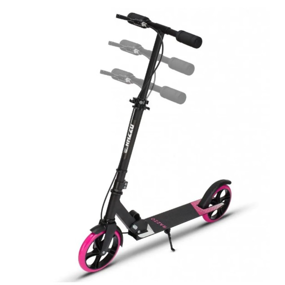 Самокат із ручним тормозом Razzo CITY 200 мм. алюмінієвий HUL1-200 Black/Pink (HUL1-200 BLACK PINK)