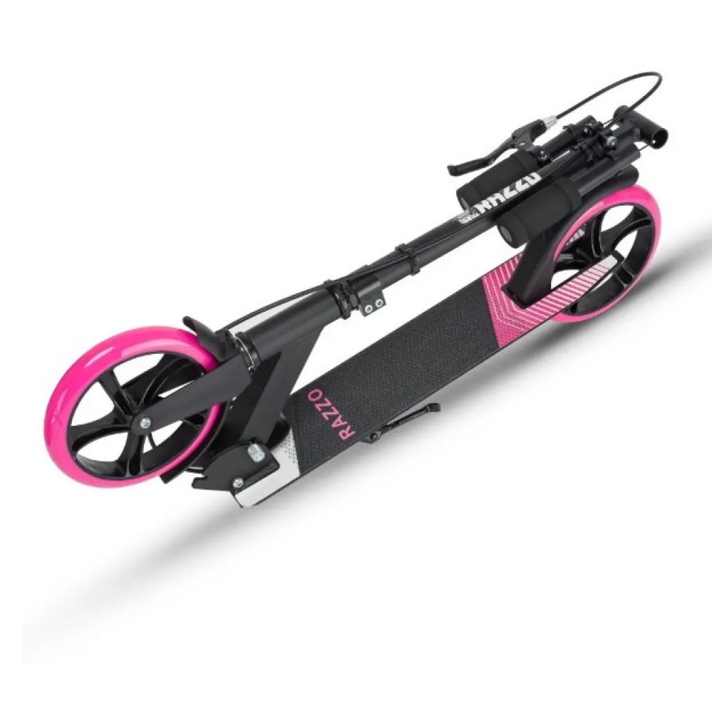 Самокат із ручним тормозом Razzo CITY 200 мм. алюмінієвий HUL1-200 Black/Pink (HUL1-200 BLACK PINK)