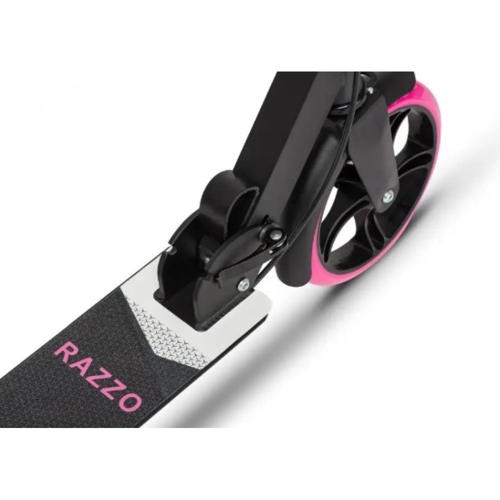 Самокат із ручним тормозом Razzo CITY 200 мм. алюмінієвий HUL1-200 Black/Pink (HUL1-200 BLACK PINK)