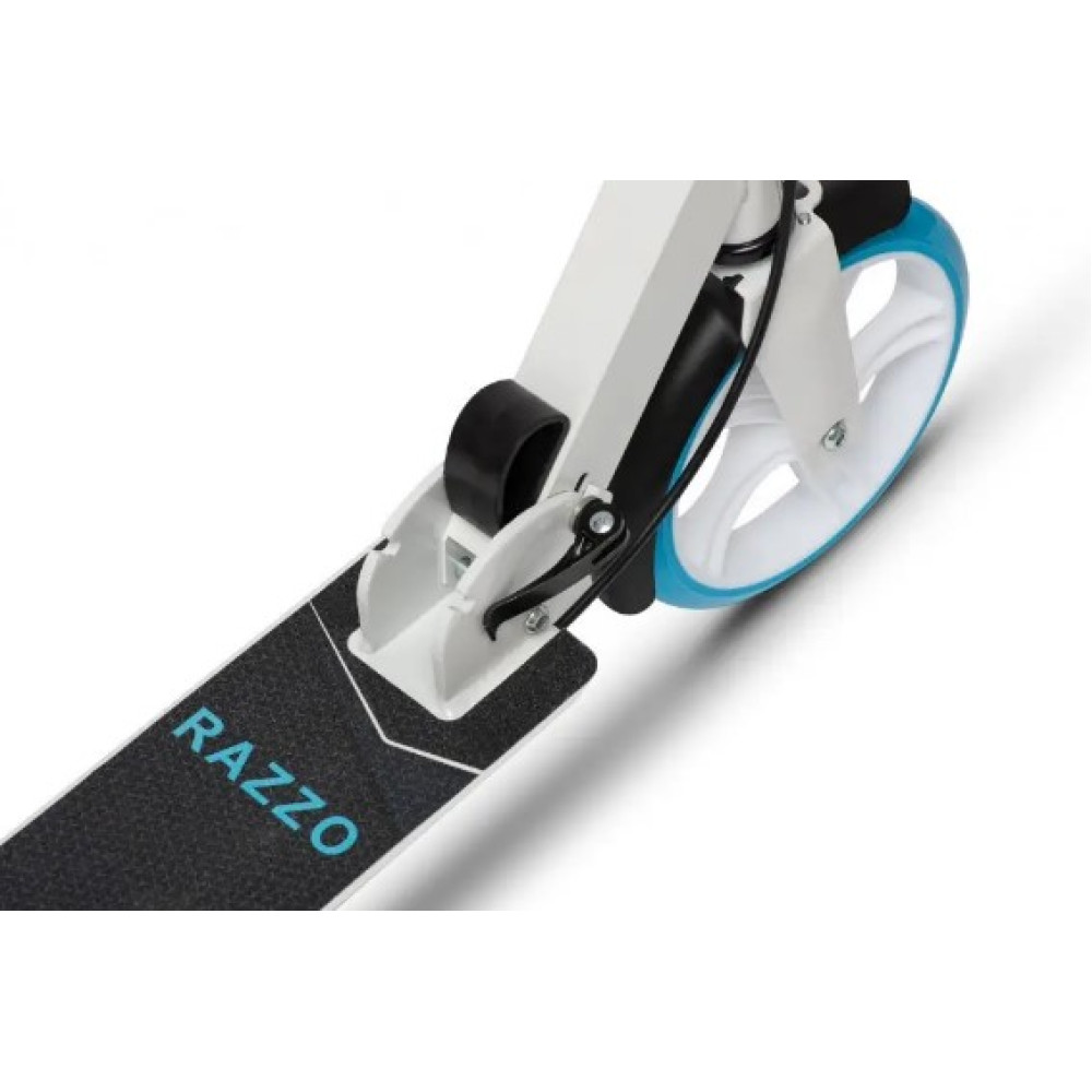 Самокат із ручним тормозом Razzo CITY 200 мм алюмінієвий HUL1-200 White/Blue (HUL1-200 WHITE BLUE)