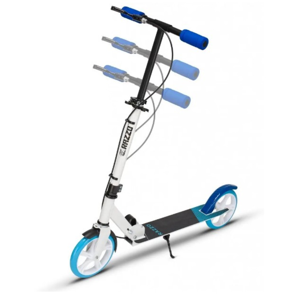 Самокат із ручним тормозом Razzo CITY 200 мм алюмінієвий HUL1-200 White/Blue (HUL1-200 WHITE BLUE)