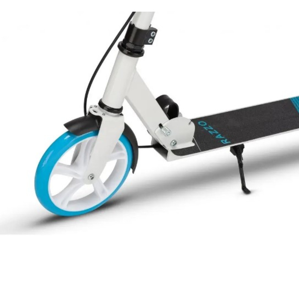Самокат із ручним тормозом Razzo CITY 200 мм алюмінієвий HUL1-200 White/Blue (HUL1-200 WHITE BLUE)