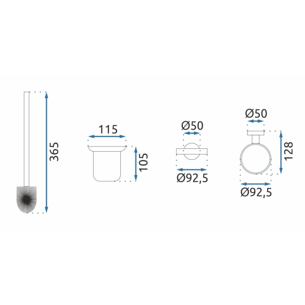 Йоржик для унітазу Rea Mist black (REA-80031)