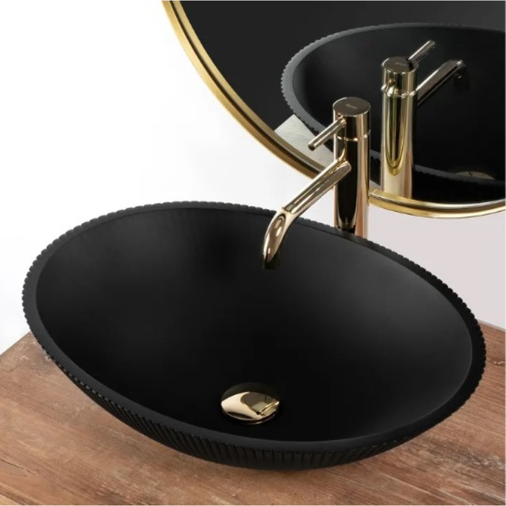 Раковина Rea Della black matt (REA-U0274)