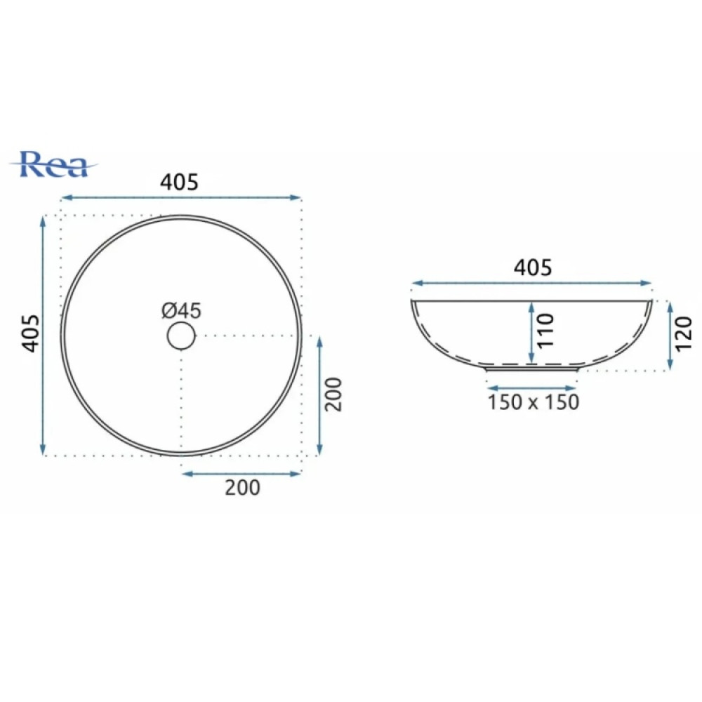 Раковина Rea Fibo black matt (REA-U3301)