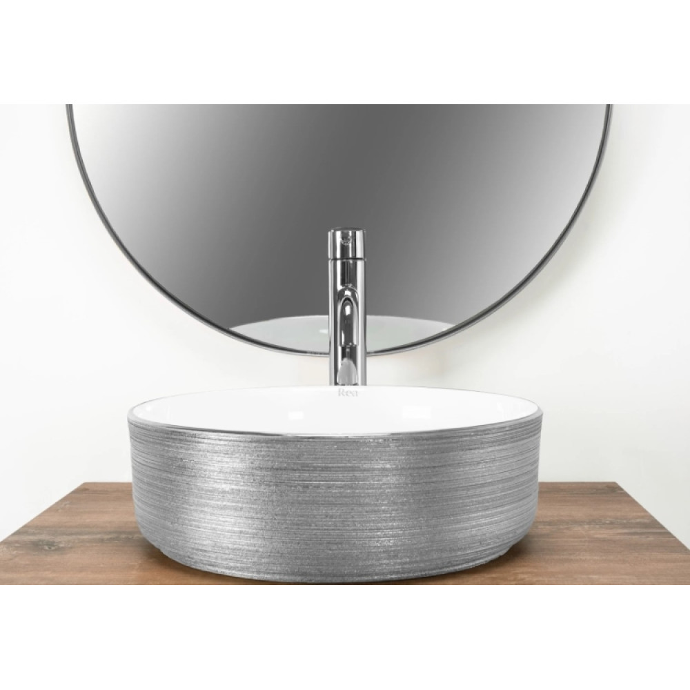 Раковина Rea Sami brush silver (REA-U3304)