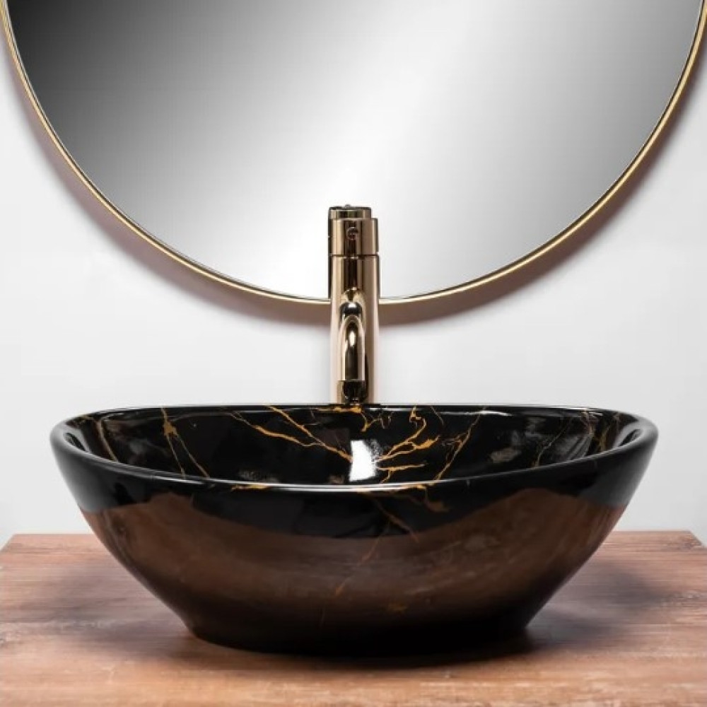 Раковина Rea Sofia black marble shiny (REA-U5611)