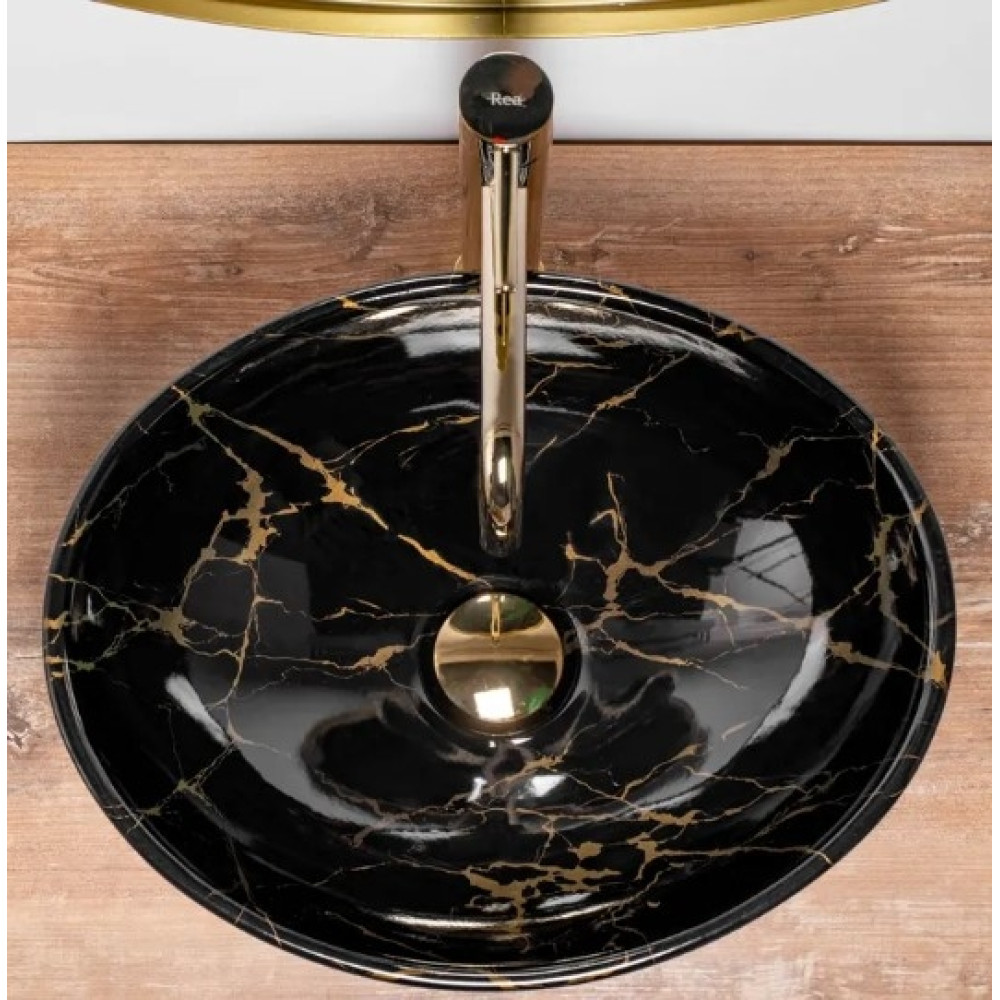 Раковина Rea Sofia black marble shiny (REA-U5611)