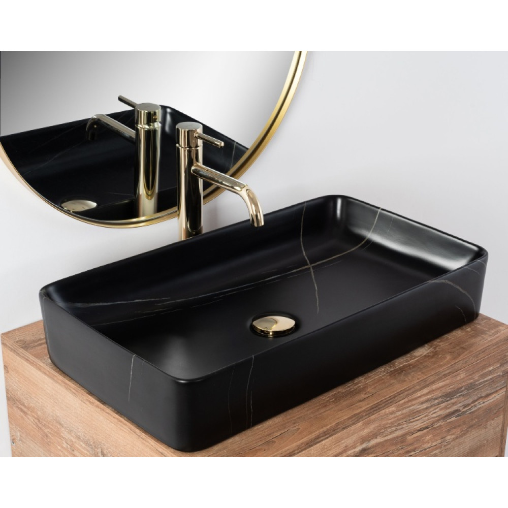 Раковина Rea Denis black stone matt (REA-U6510)
