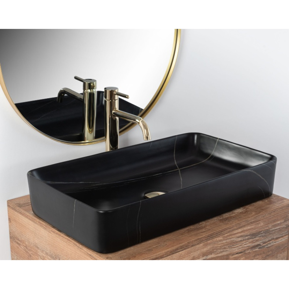 Раковина Rea Denis black stone matt (REA-U6510)