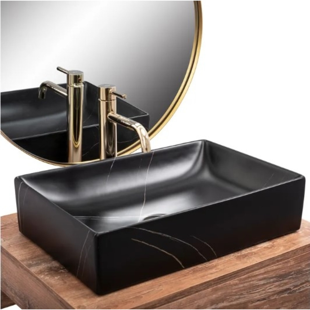 Раковина Rea Inga black marble mat (REA-U8006)
