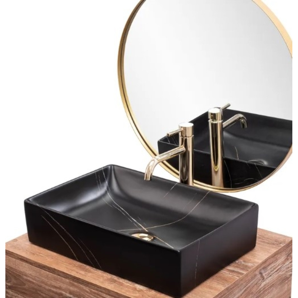 Раковина Rea Inga black marble mat (REA-U8006)