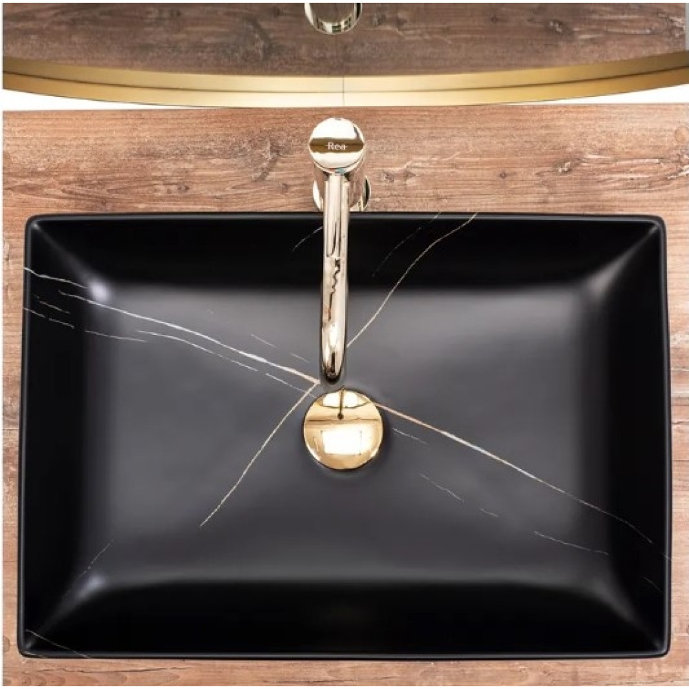 Раковина Rea Inga black marble mat (REA-U8006)