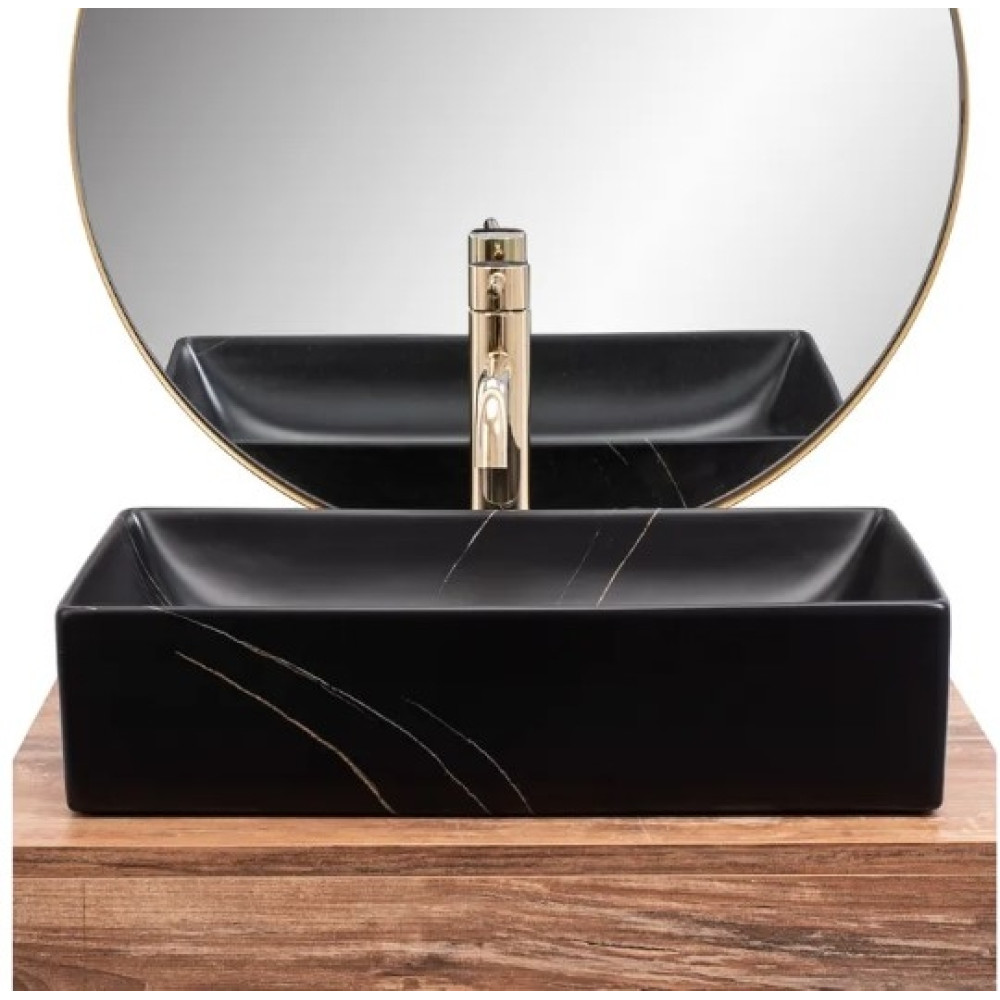 Раковина Rea Inga black marble mat (REA-U8006)