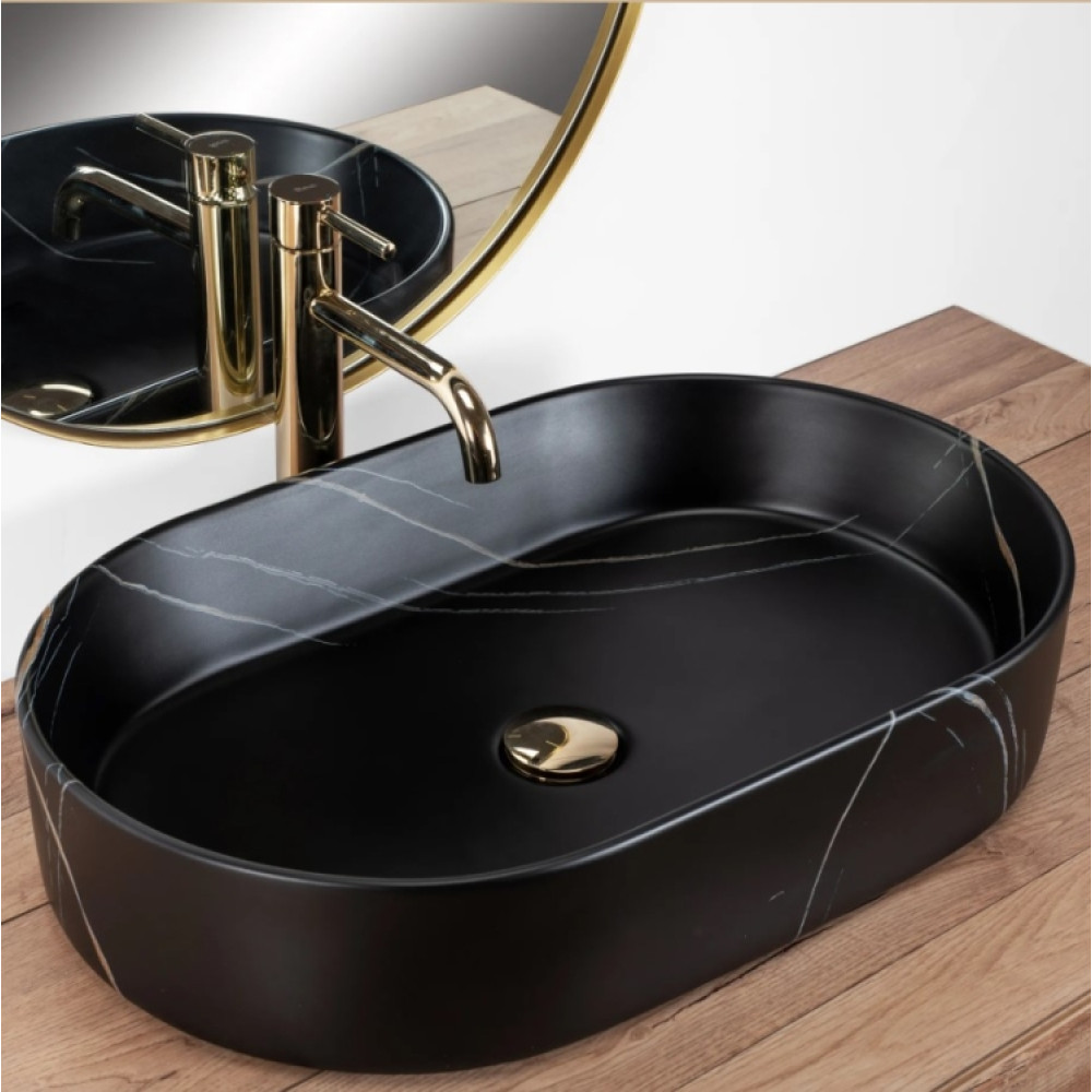 Раковина Rea Nadia black stone matt (REA-U8565)