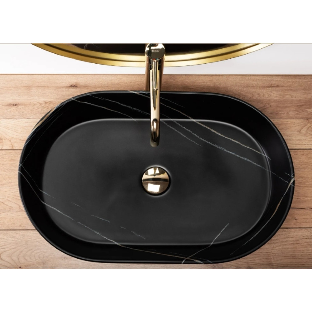 Раковина Rea Nadia black stone matt (REA-U8565)