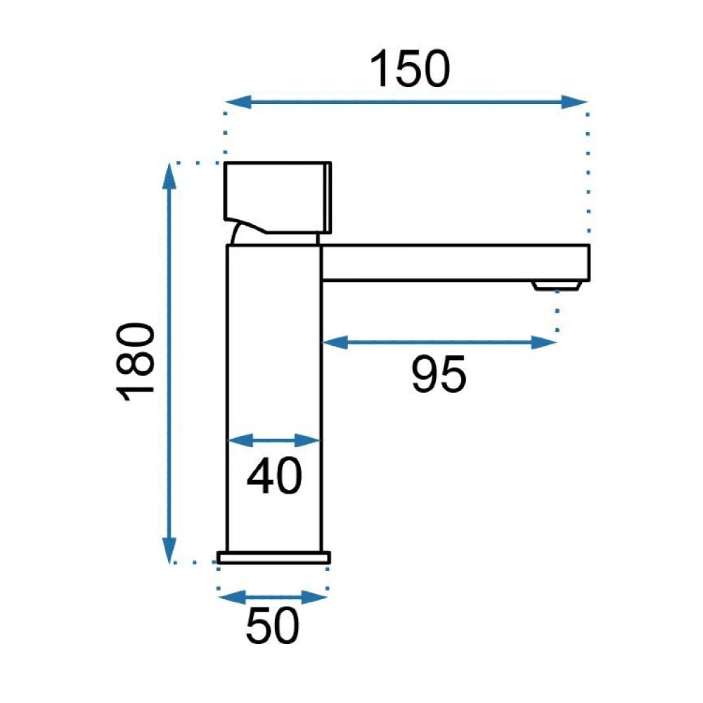 Змішувач для раковини Rea ICON black mat (REA-B5680)