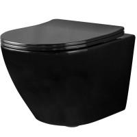 Унітаз підвісний Rea Carlo Mini Flat black gloss (REA-C8936)