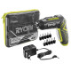 Викрутка акумуляторна Ryobi R4SDP-L13C 4В з поротною ручкою