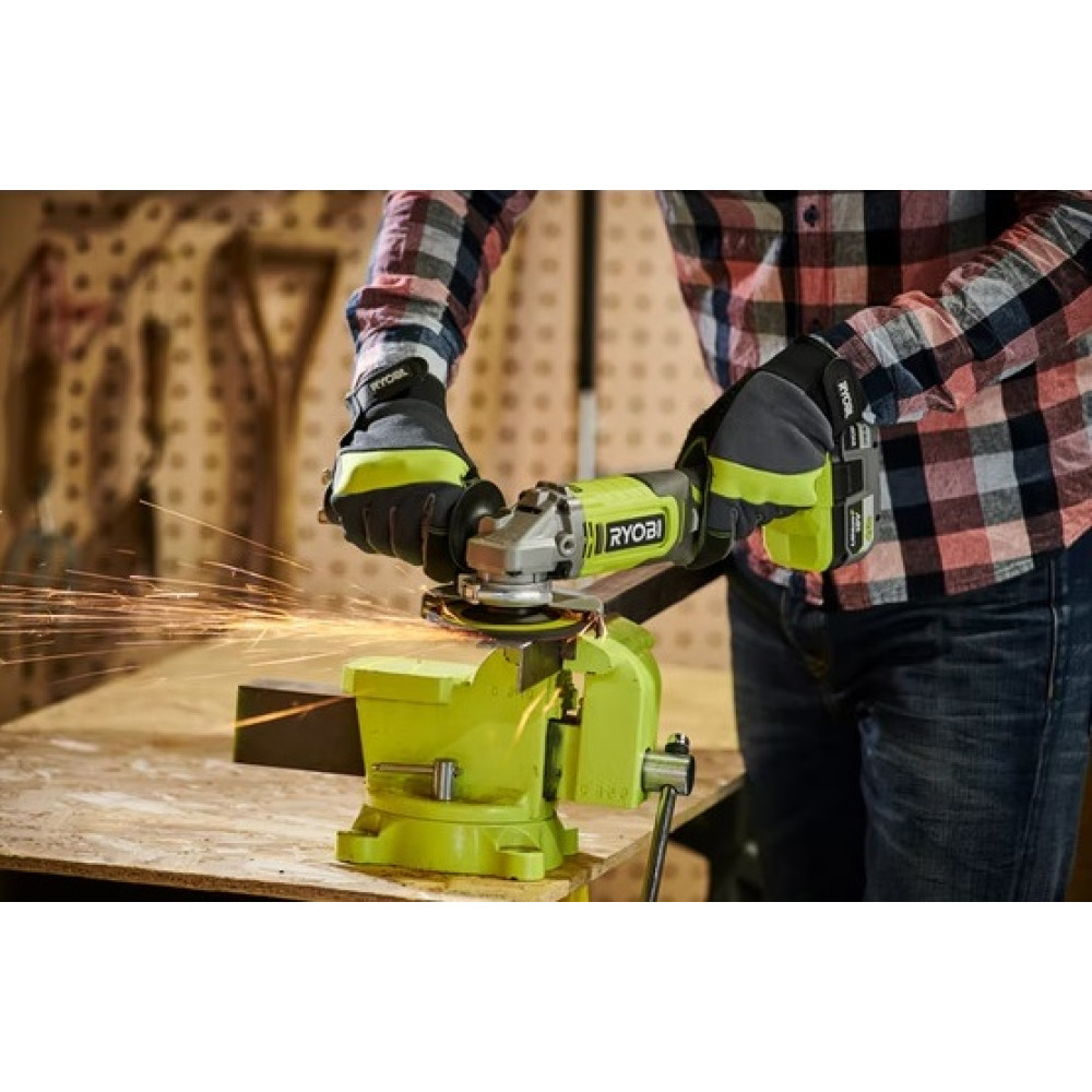 Шлифмашина угловая Ryobi ONE+ RAG18125-0 без АКБ и ЗП