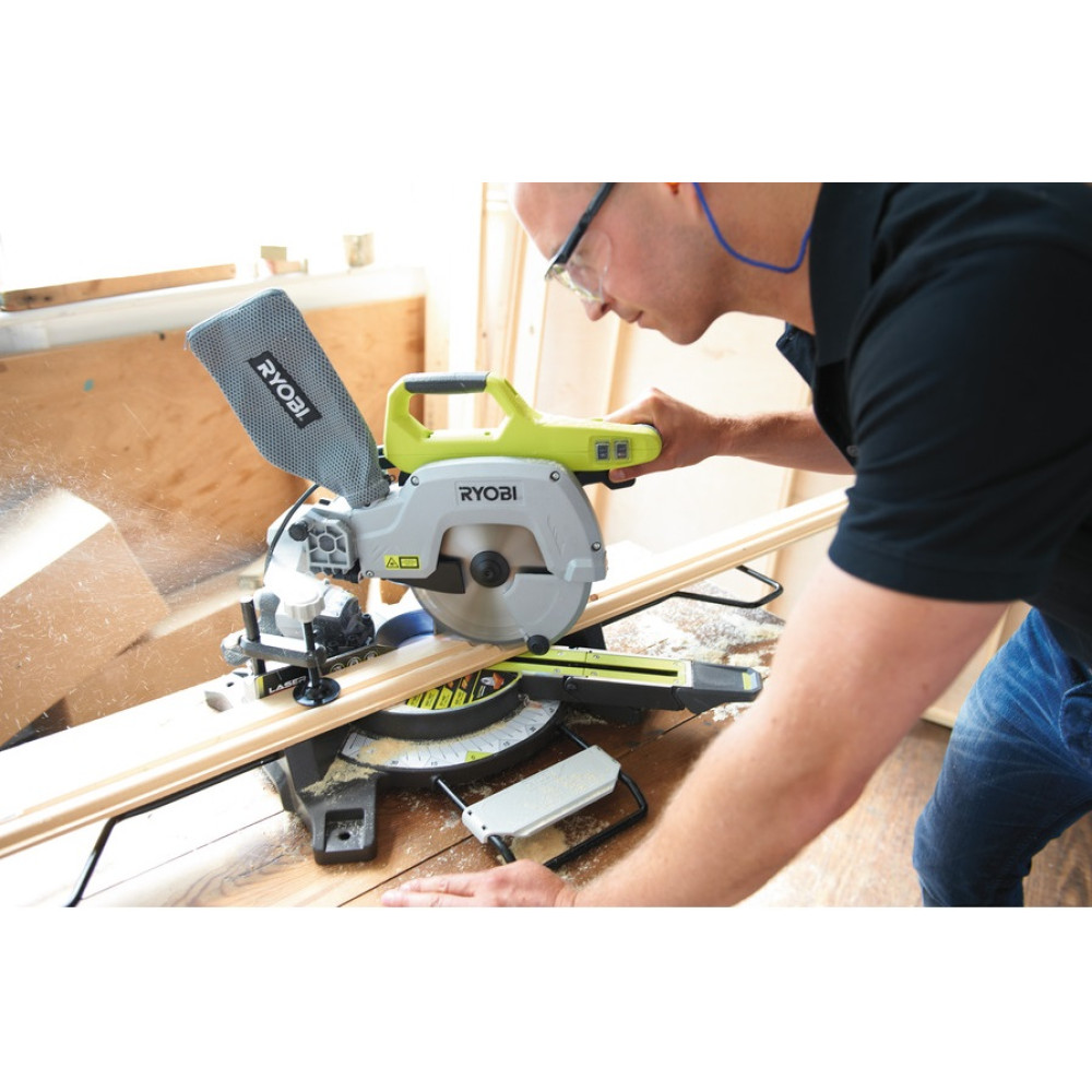 Пила торцювальна Ryobi EMS216L з протяжкою 1500 Вт