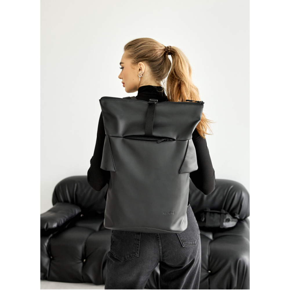 Жіночій рюкзак рол Sambag RollTop KZN чорний 39 х 28.5 х 15 см (24300001)