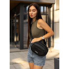 Сумка через плечо женская бананка Sambag Flex черная 30×17×10 см (85351001)