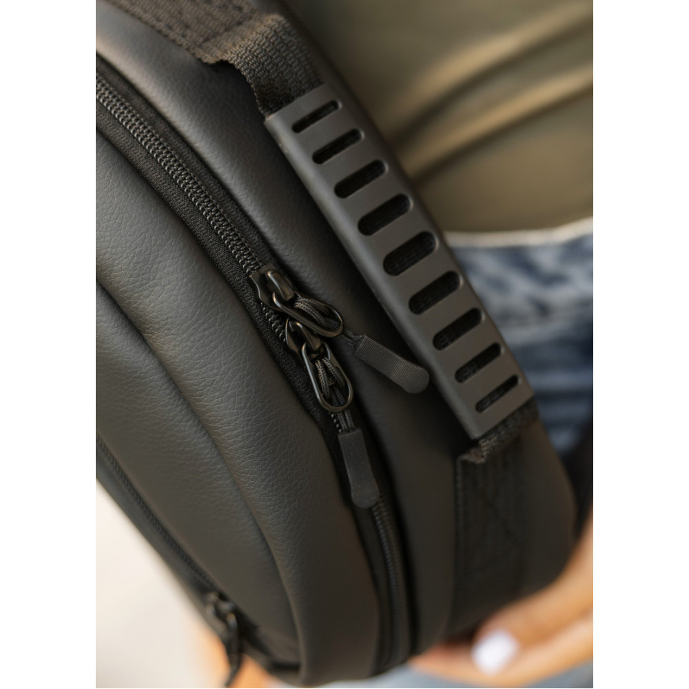 Сумка через плечо женская бананка Sambag Flex черная 30×17×10 см (85351001)