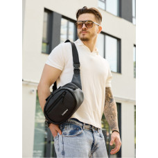 Сумка через плечо бананка Sambag Flex черная 30×17×10 см (85351001m)