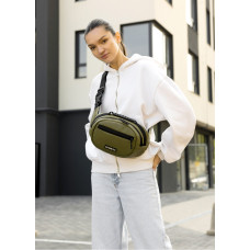 Сумка через плечо женская бананка Sambag Flex хаки 30×17×10 см (85351019)