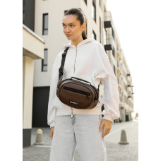 Сумка через плечо женская бананка Sambag Flex шоколад 30×17×10 см (85351020)