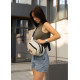 Сумка через плечо женская бананка Sambag Flex серая 30×17×10 см (85351030)